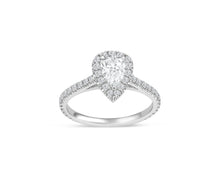 Load image into Gallery viewer, Pear Shape Diamond Halo Engagement Ring