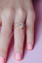 Load image into Gallery viewer, Pear Shape Halo Diamond Ring