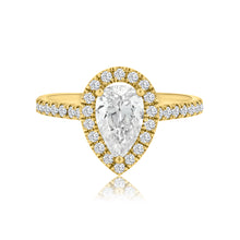 Load image into Gallery viewer, Pear Shape Halo Diamond Ring