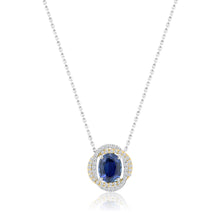 Load image into Gallery viewer, Blue Sapphire Diamond Necklace