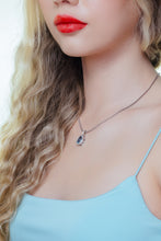 Load image into Gallery viewer, Diamond Necklace With Aquamarine