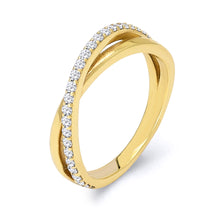Load image into Gallery viewer, Elegant Criss Cross Diamond Band