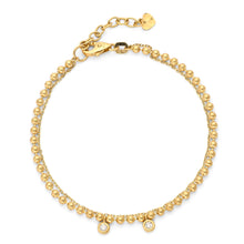 Load image into Gallery viewer, Ball & Rolo Chain with Dangling Bezel Set Diamond Bracelet