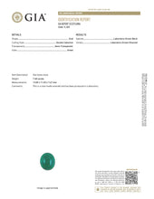 Load image into Gallery viewer, Oval Cabochon Lab Grown Emerald Ladies Ring set in 18K White Gold

