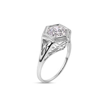 Load image into Gallery viewer, Art Deco Ladies Ring 1920's set in 14K White Gold
