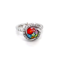 Load image into Gallery viewer, Murano Glass Silver Ring
