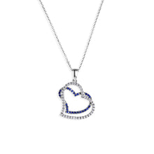 Load image into Gallery viewer, Blue Sapphire &amp; Diamond Heart Necklace
