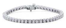 Load image into Gallery viewer, Diamond Tennis Bracelet with 64 Diamonds Set in 14K White Gold
