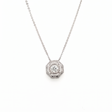 Load image into Gallery viewer, Antique Pendant with Old Miners Cut Diamond Set in 14K White Gold
