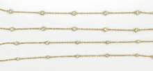 Load image into Gallery viewer, Diamonds by the Yard Bracelet With 5 Bezel Round Brilliant Diamonds set in 14K Yellow Gold
