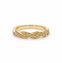 Load image into Gallery viewer, 18K Gold Diamond Bands in Yellow or Blue Diamonds (Color Treated Diamonds)
