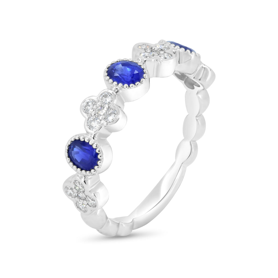 Blue Sapphire & Diamond Bands.