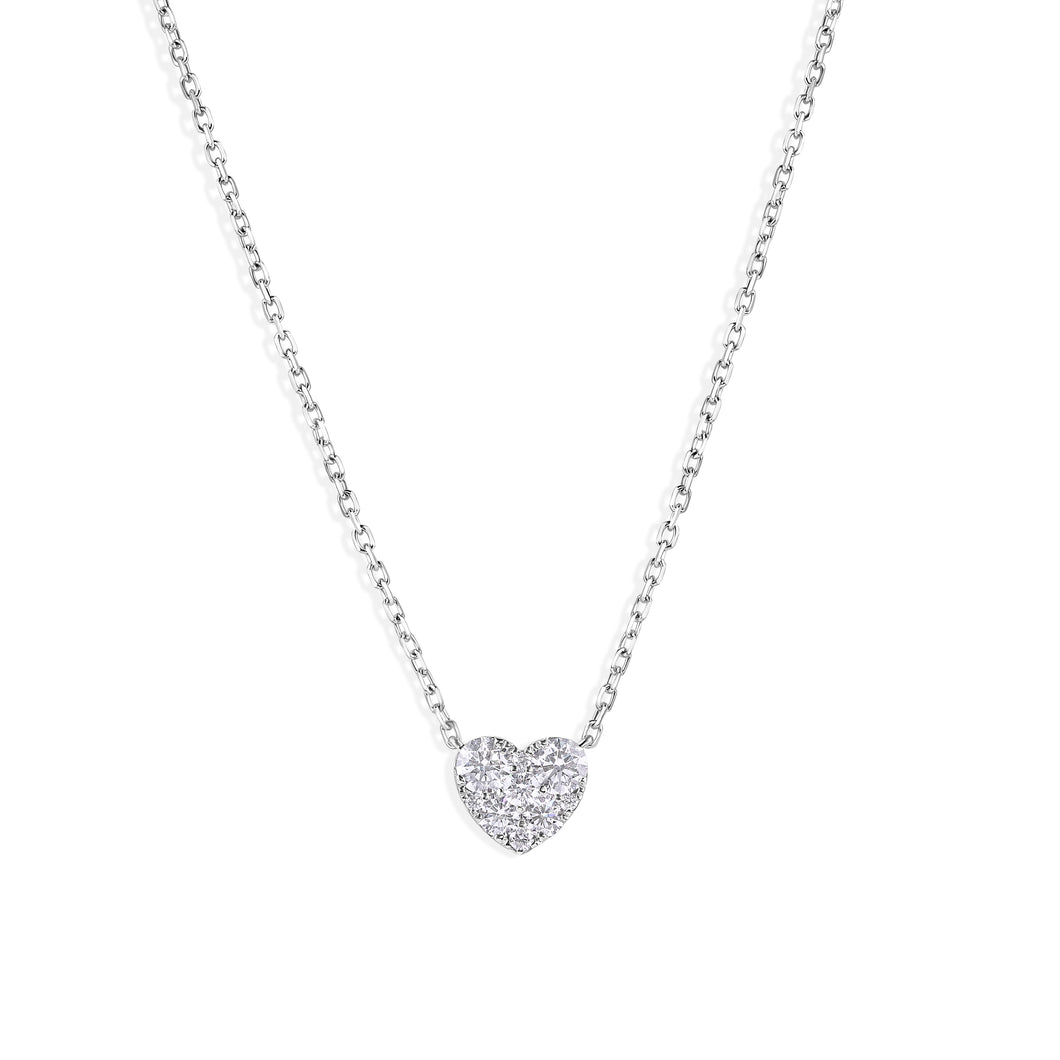 Diamond Cluster Heart Necklace