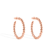 Load image into Gallery viewer, Fancy Rose Gold Hoop Earrings
