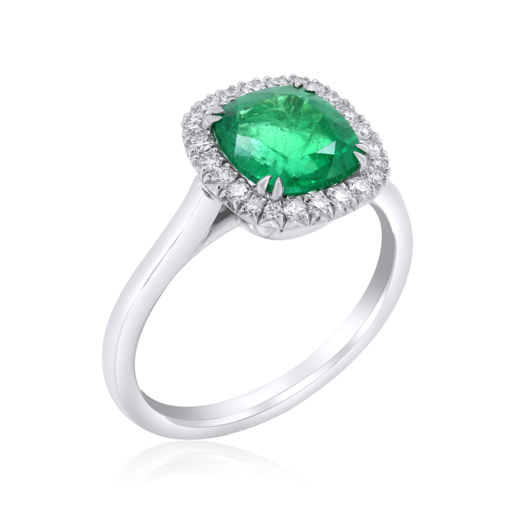 Zambian Emerald & Diamond Ring