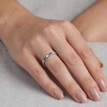 Load image into Gallery viewer, Marquise Ruby, Sapphire or Emerald Round Brilliant Eternity Diamond Band set in 14K White Gold
