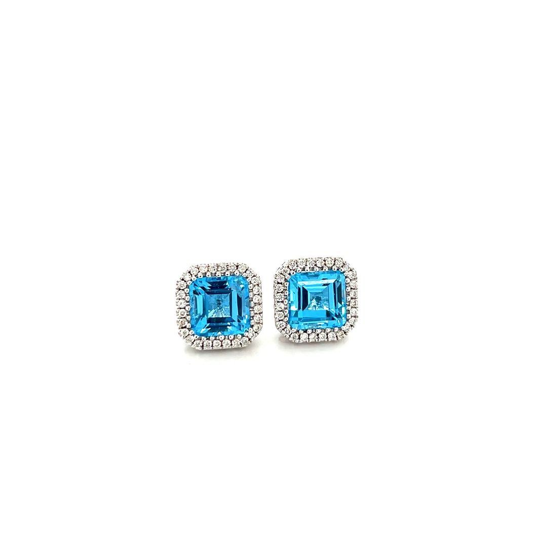 Topaz And Diamond Studs