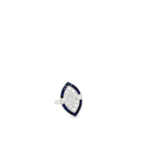 Load image into Gallery viewer, Bezel Set Marquise Diamond And Sapphire Ring
