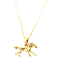 Load image into Gallery viewer, Custom Designed Horse Necklace Small in 14K Yellow Gold
