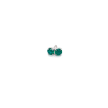 Load image into Gallery viewer, Emerald Stud Earrings set in 14K White Gold
