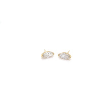 Load image into Gallery viewer, 2 Carat Marquise Brilliant Lab Grown Earrings set in 14K Yellow Gold
