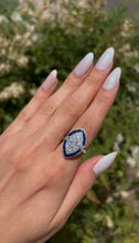 Load image into Gallery viewer, Bezel Set Marquise Diamond And Sapphire Ring
