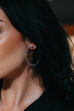 Load image into Gallery viewer, Fancy White Gold Hoop Earrings
