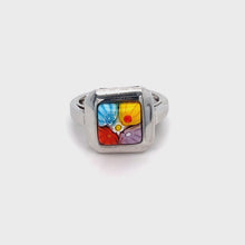 Load and play video in Gallery viewer, Murano Glass Silver Ring
