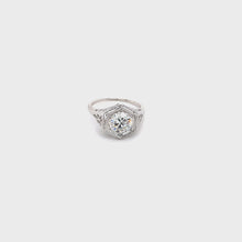 Load and play video in Gallery viewer, Art Deco Ladies Ring 1920's set in 14K White Gold
