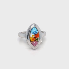 Load and play video in Gallery viewer, Murano Glass Silver Ring
