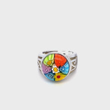 Load and play video in Gallery viewer, Murano Glass Silver Ring
