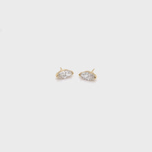 Load and play video in Gallery viewer, 2 Carat Marquise Brilliant Lab Grown Earrings set in 14K Yellow Gold
