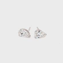 Load and play video in Gallery viewer, 2 Carat Pear-Shaped Lab Grown Diamond Earring set in 14K White Gold
