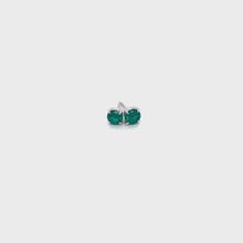 Load and play video in Gallery viewer, Emerald Stud Earrings set in 14K White Gold
