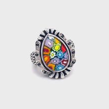 Load and play video in Gallery viewer, Murano Glass Silver Ring
