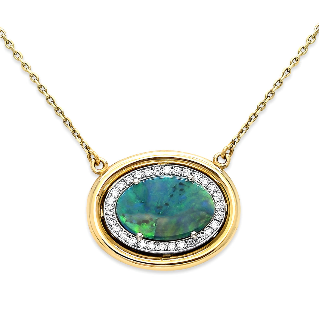 Black Opal Diamond Necklace