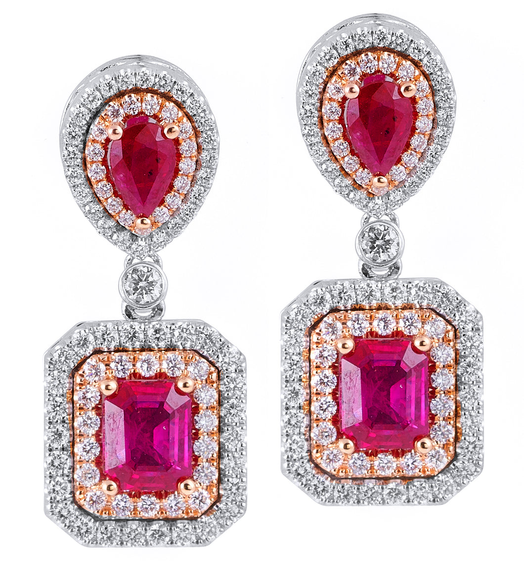 Diamond & Ruby Earrings