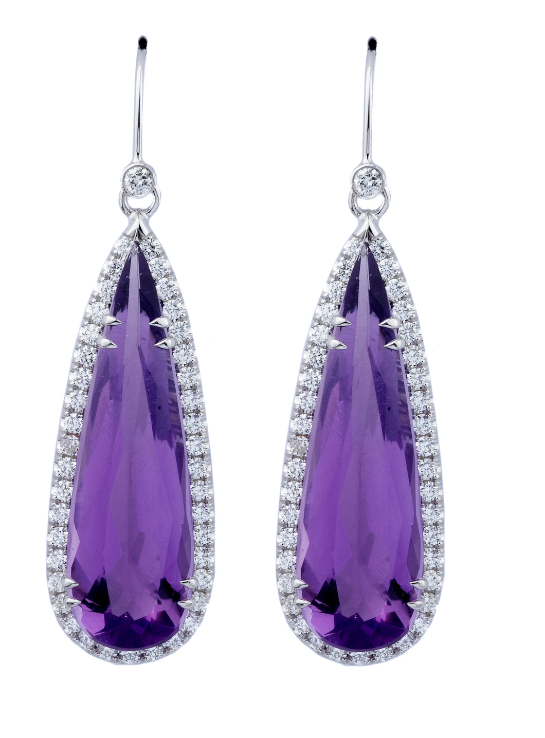 Diamond & Amethyst Earrings