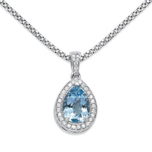 Load image into Gallery viewer, Diamond Necklace With Aquamarine
