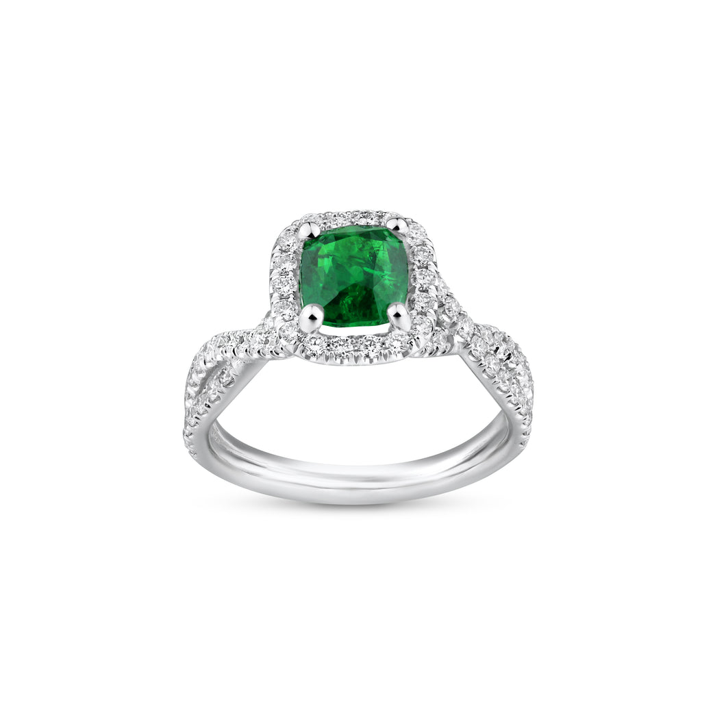 Tsavorite & Diamond Ring