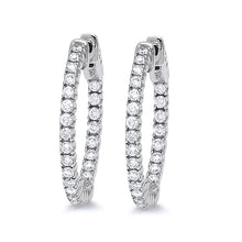 Load image into Gallery viewer, Diamond Hoop Earrings.
