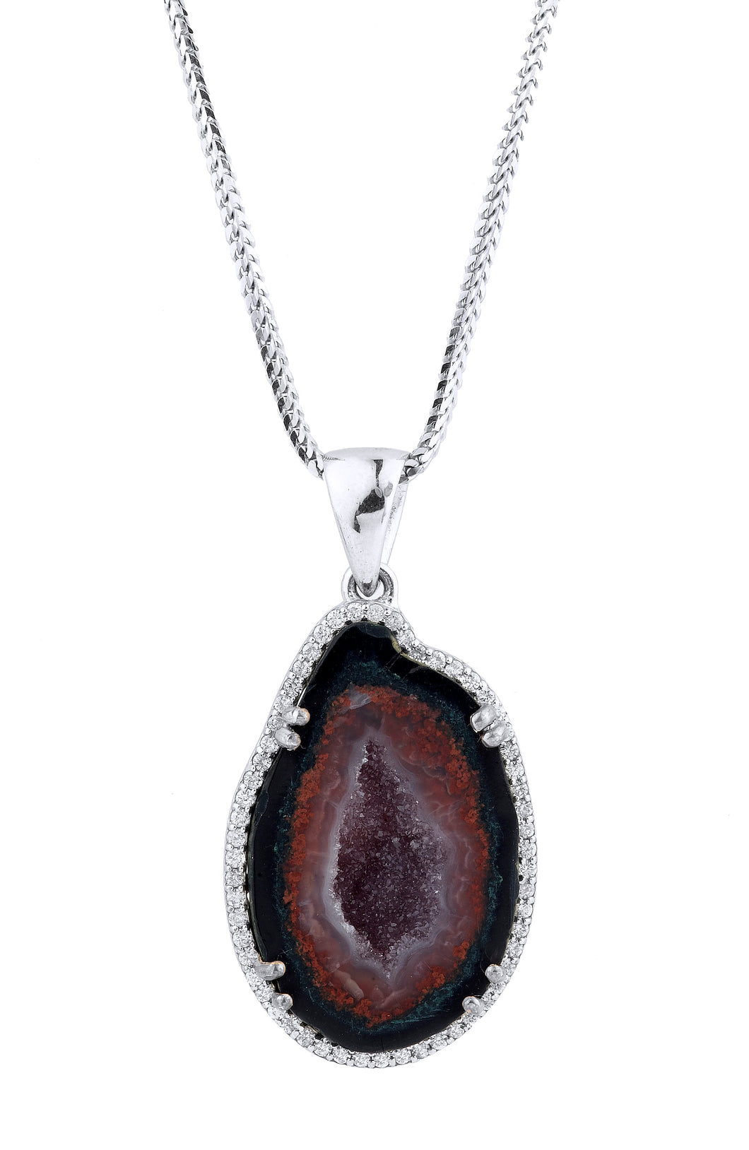 Geode & Diamond Pendant