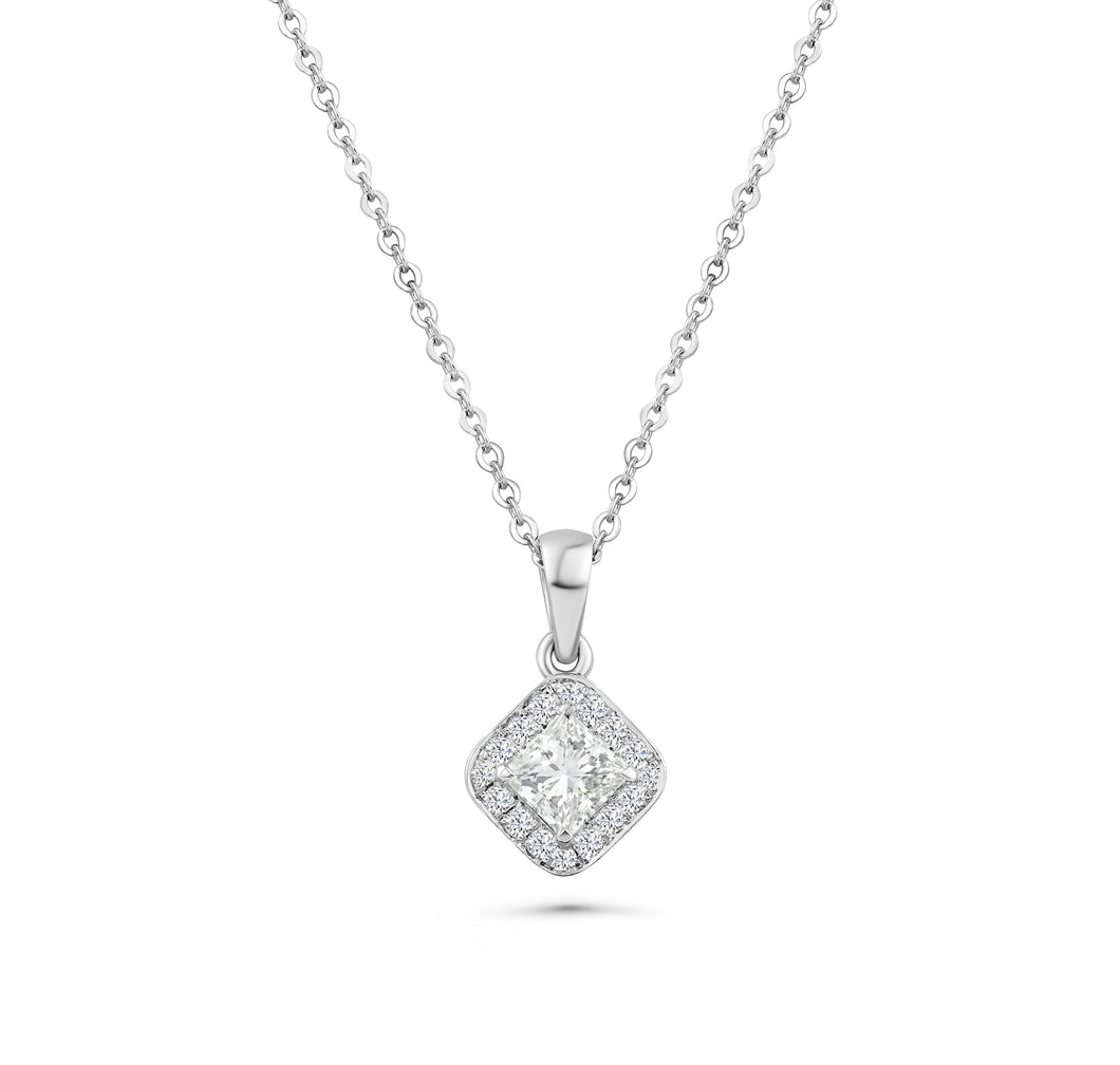 Princess Cut Diamond Necklace