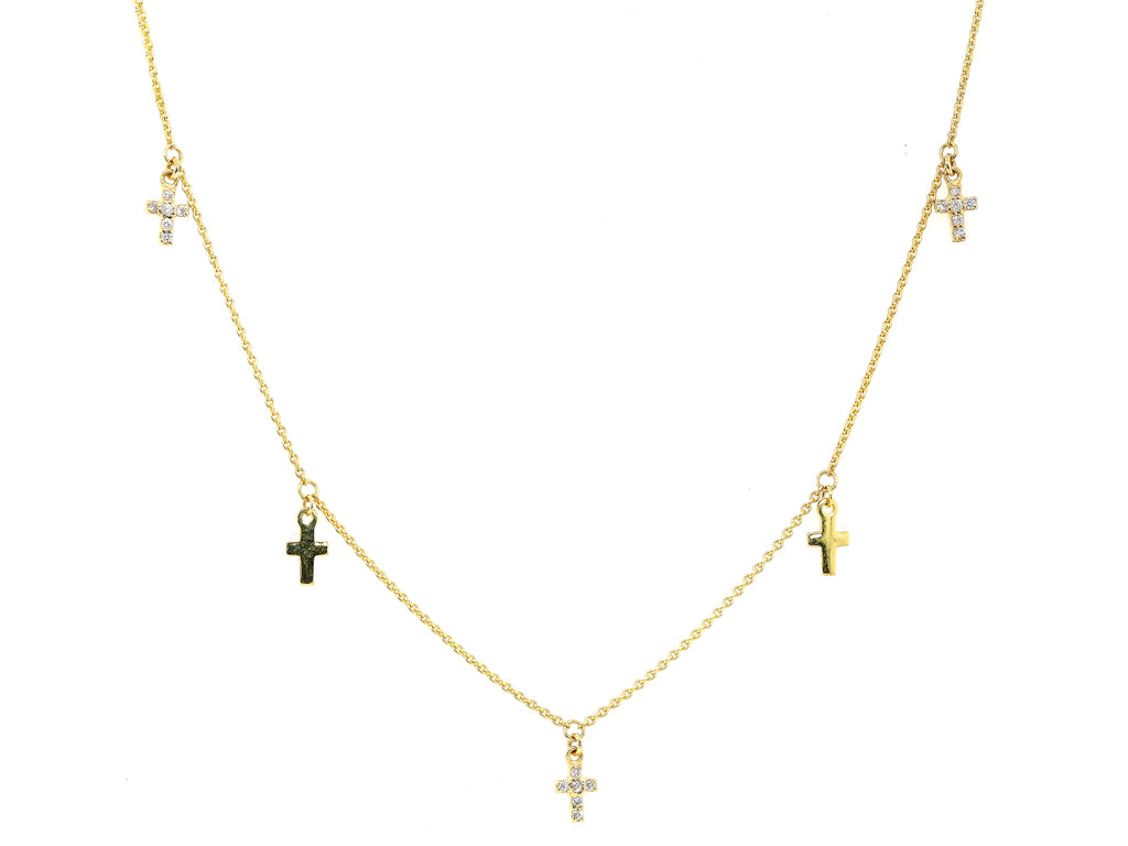 Mini Multi Cross Necklace