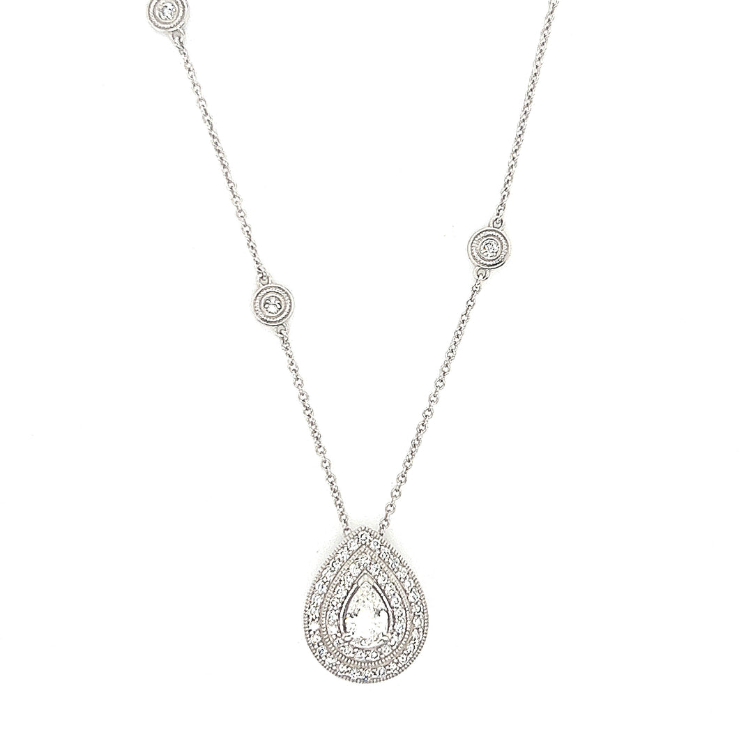 Double Halo Diamond Necklace