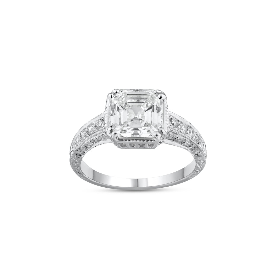 Diamond Ring With Asscher Cut Center