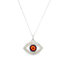 Load image into Gallery viewer, Murano Glass Evil Eye CZ Pendant
