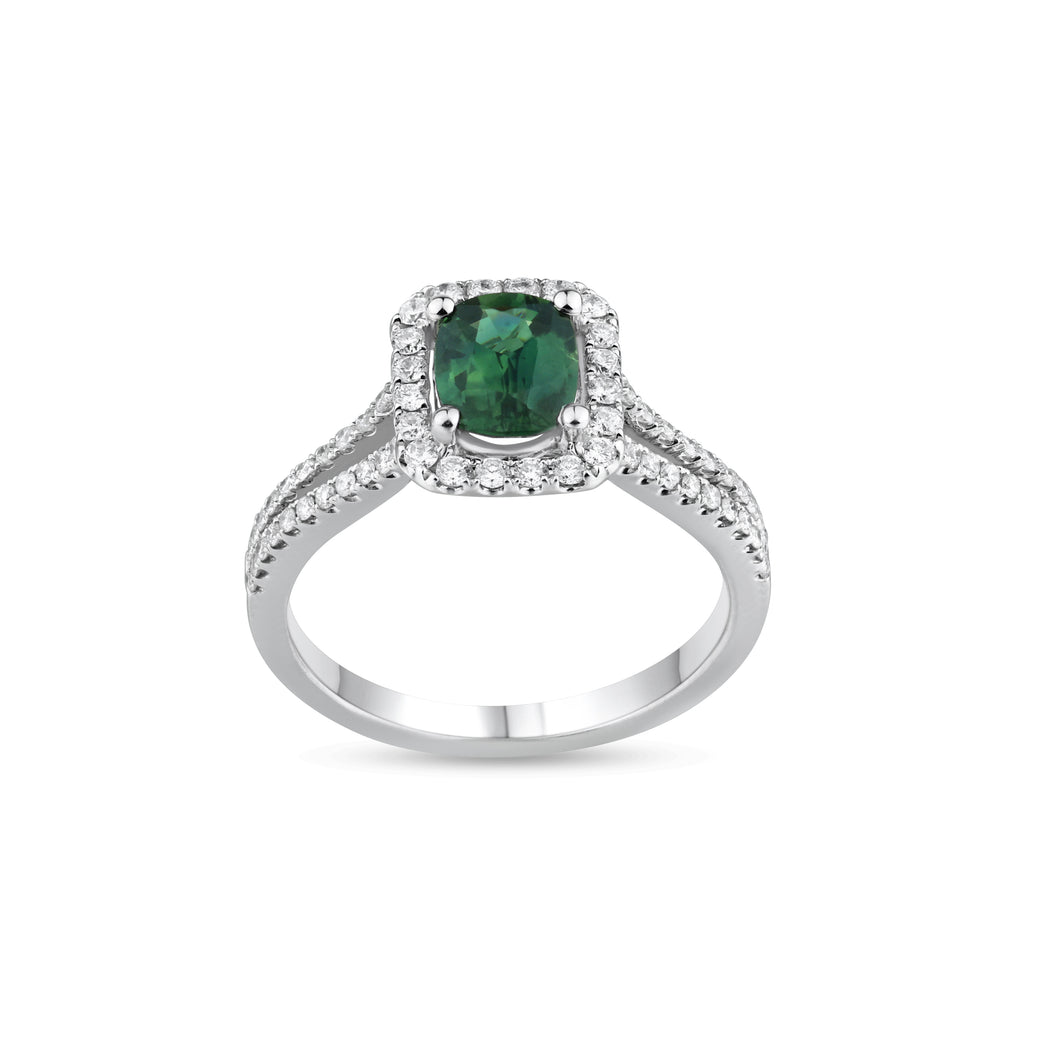 Natural Green Oval Sapphire