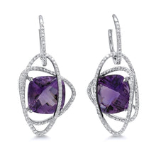 Load image into Gallery viewer, Amethyst &amp; Diamond Earrings
