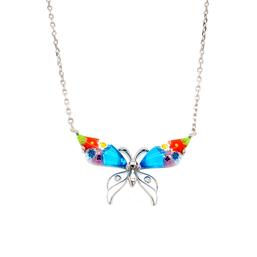 Murano Glass Butterfly Necklace